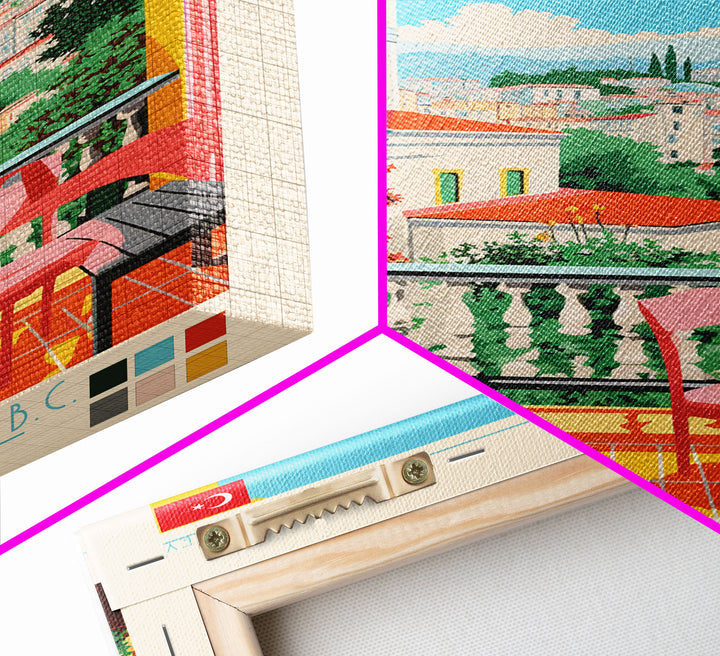 Adana Turkey Travel Poster Framed Canvas Print, Midcentury Modern Art, Pop Art Decor, Scenic View Wall Art, Vacation Gift, Home Decoration, Living Room Print