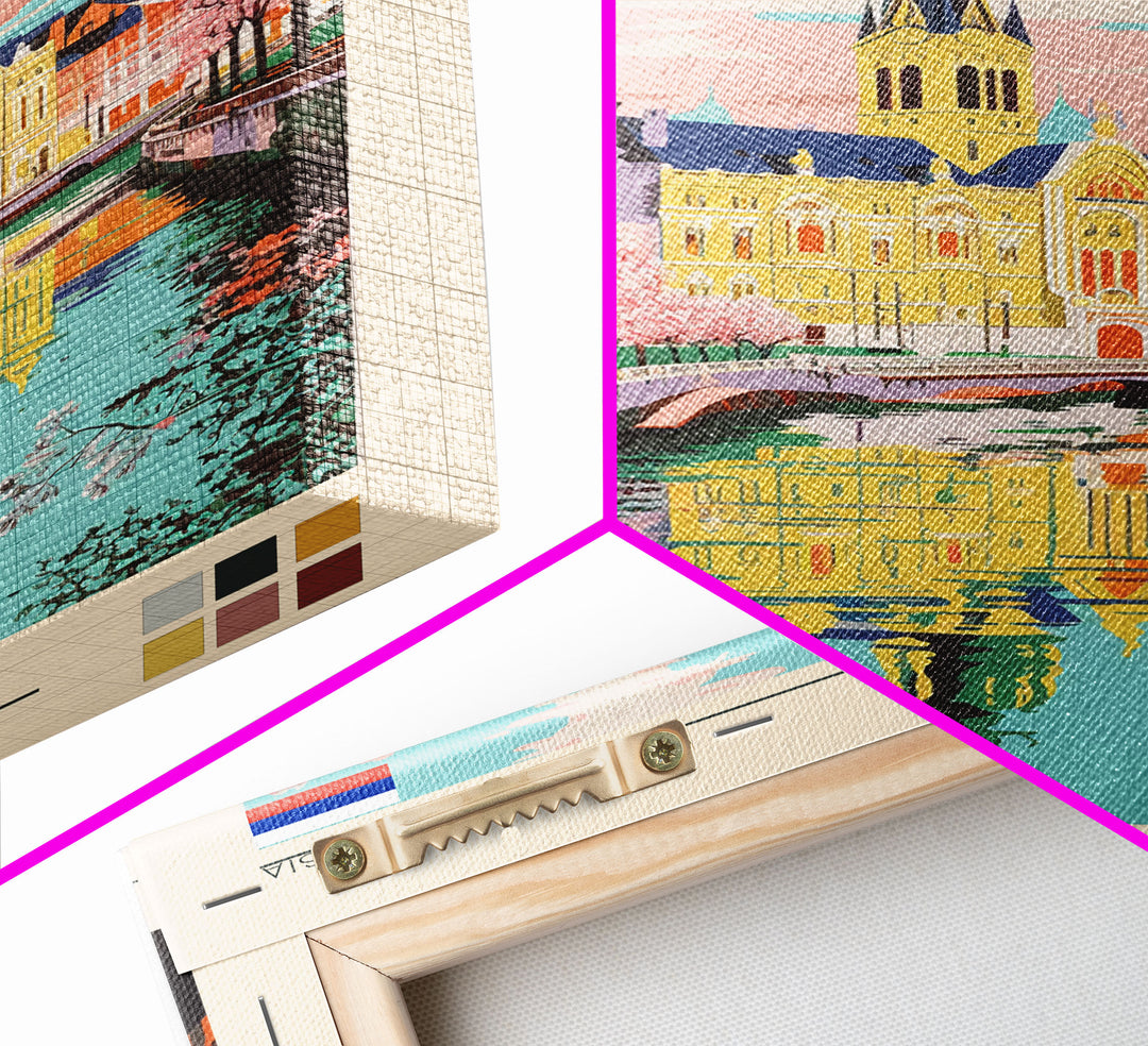 Belgorod Russia Travel Poster Framed Canvas Print, Midcentury Modern Art, Pop Art Wall Decor, Home Decor, Vacation Gift, Living Room Art