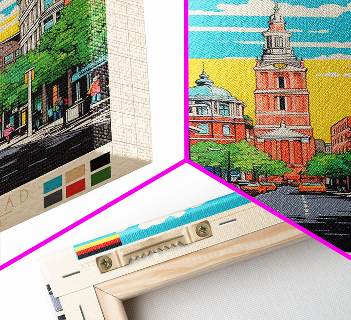 Bochum Germany Travel Poster Framed Canvas Print, Midcentury Modern Art, Pop Art Wall Decor, Home Decor, Living Room Art, Scenic View