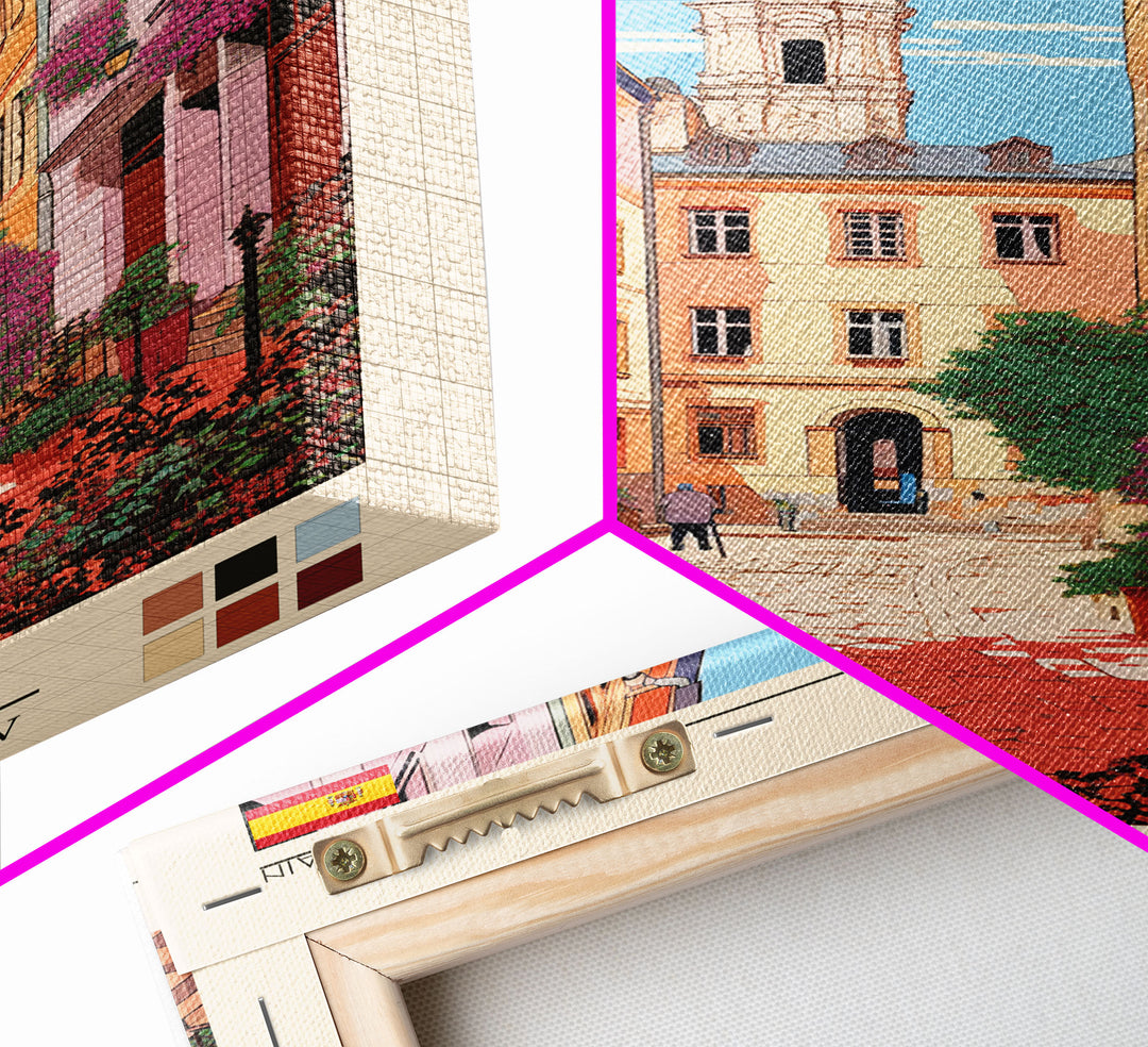 Burgos Spain Travel Poster Framed Canvas Print, Vintage Style, Pop Art Home Decor, Scenic Wall Art, Living Room Decoration, Artistic Gift