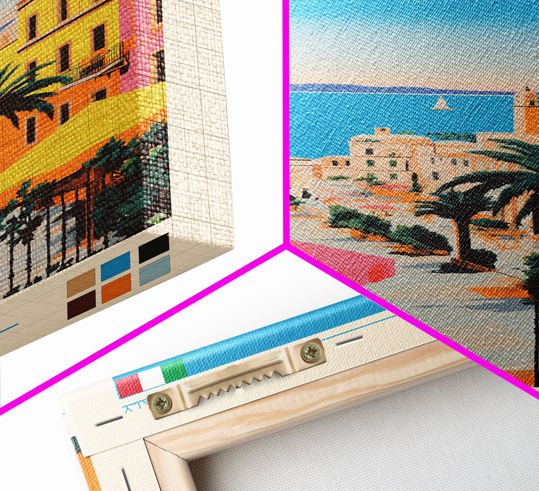 Catania Italy Travel Poster Framed Canvas Print, Vintage Style, Pop Art Home Decor, Scenic Wall Art, Living Room Decoration, Artistic Gift