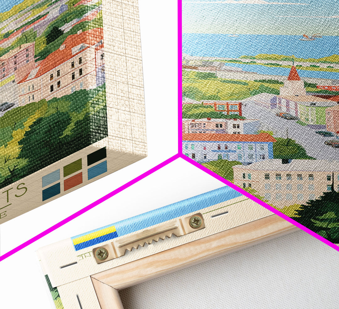 Cherkasy Ukraine Travel Poster Framed Canvas Print, Midcentury Modern Art, Pop Art Wall Decor, Home Decor, Vacation Gift, Living Room Art