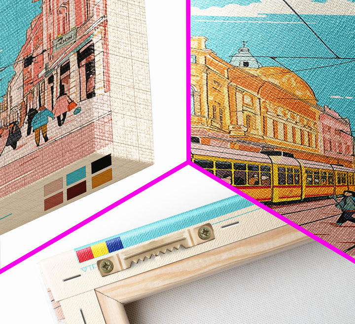 Cluj-Napoca Romania Travel Poster Framed Canvas Print, Vintage Style, Pop Art Home Decor, Scenic Wall Art, Living Room Decoration, Artistic Gift