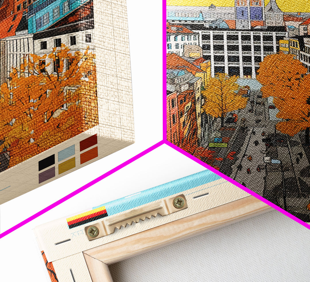 Dortmund Germany Travel Poster Framed Canvas Print, Vintage Style, Pop Art Home Decor, Scenic Wall Art, Living Room Decoration, Artistic Gift