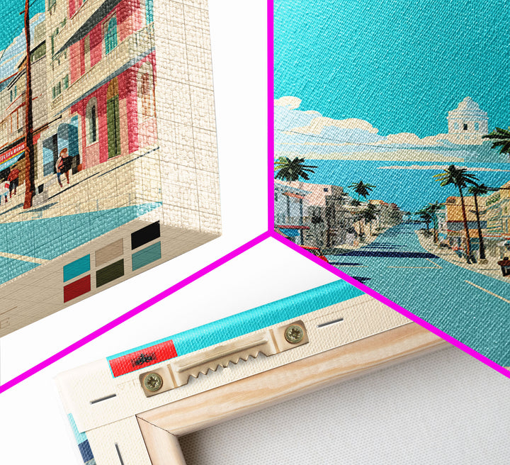 Durrës Albania Travel Poster Framed Canvas Print, Vintage Style, Pop Art Home Decor, Scenic Wall Art, Bedroom Decoration, Office Gift