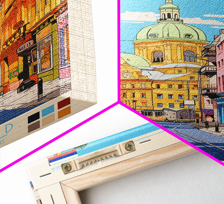 Engels Russia Travel Poster Framed Canvas Print, Midcentury Modern Art, Pop Art Wall Decor, Scenic Wall Art, Living Room Decoration, Office Gift