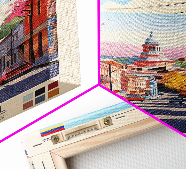 Gyumri Armenia Travel Poster Framed Canvas Print, Midcentury Modern Art, Pop Art Wall Decor, Home Decor, Vacation Gift, Bedroom Art