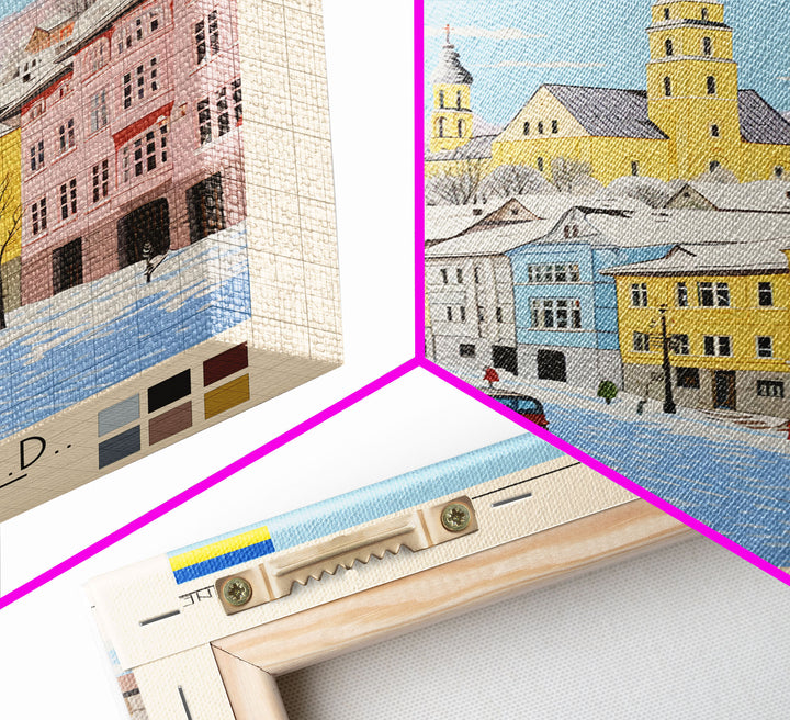 Horlivka Ukraine Travel Poster Framed Canvas Print, Vintage Style, Pop Art Home Decor, Scenic Wall Art, Bedroom Decoration, Office Gift