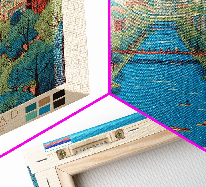 Ivanovo Russia Travel Poster Framed Canvas Print, Midcentury Modern Art, Pop Art Wall Decor, Home Decor, Vacation Gift, Office Art