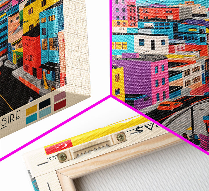 Kahramanmaraş Turkey Travel Poster Framed Canvas Print, Midcentury Modern Art, Pop Art Wall Decor, Scenic Living Room Art, Bedroom Gift