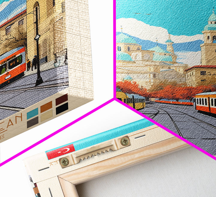 Kayseri Turkey Travel Poster Framed Canvas Print, Midcentury Modern Art, Pop Art Wall Decor, Scenic Wall Art, Living Room Decoration, Office Art