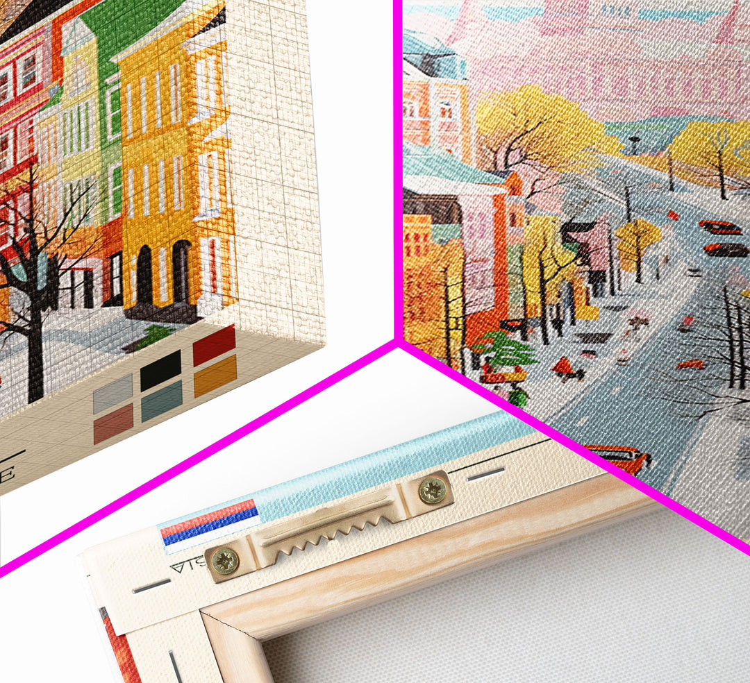 Kostroma Russia Travel Poster Framed Canvas Print, Vintage Style, Pop Art Home Decor, Scenic Wall Art, Bedroom Decoration, Office Gift