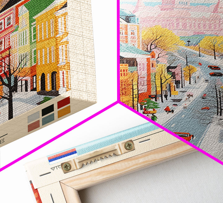 Kostroma Russia Travel Poster Framed Canvas Print, Vintage Style, Pop Art Home Decor, Scenic Wall Art, Bedroom Decoration, Office Gift