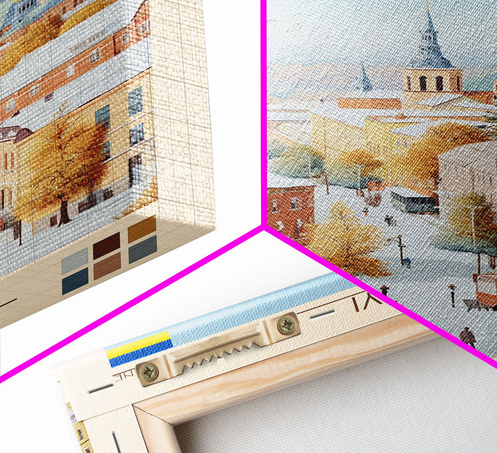 Kropyvnytskyi Ukraine Travel Poster Framed Canvas Print, Midcentury Modern Art, Pop Art Wall Decor, Home Decor, Vacation Gift, Office Art