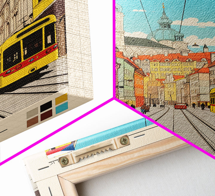 Liberec Czech Republic Travel Poster Framed Canvas Print, Midcentury Modern Art, Pop Art Wall Decor, Scenic Wall Art, Living Room Decoration, Office Gift