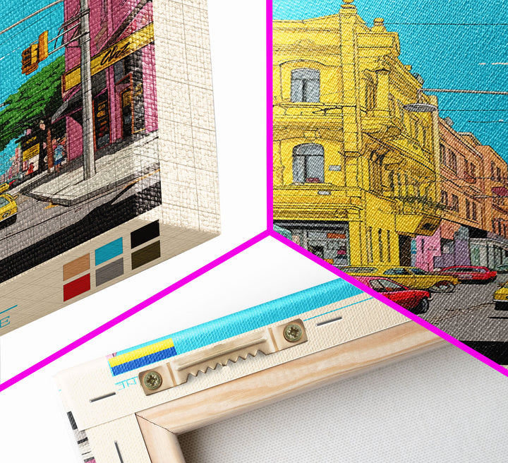 Luhansk Ukraine Travel Poster Framed Canvas Print, Wall Decor, Midcentury Modern Art, Pop Art, Scenic Art for Bedroom and Office