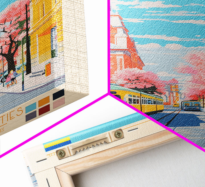 Makiivka Ukraine Travel Poster Framed Canvas Print, Midcentury Modern Art, Pop Art Wall Decor, Home Decor, Vacation Gift, Bedroom Art