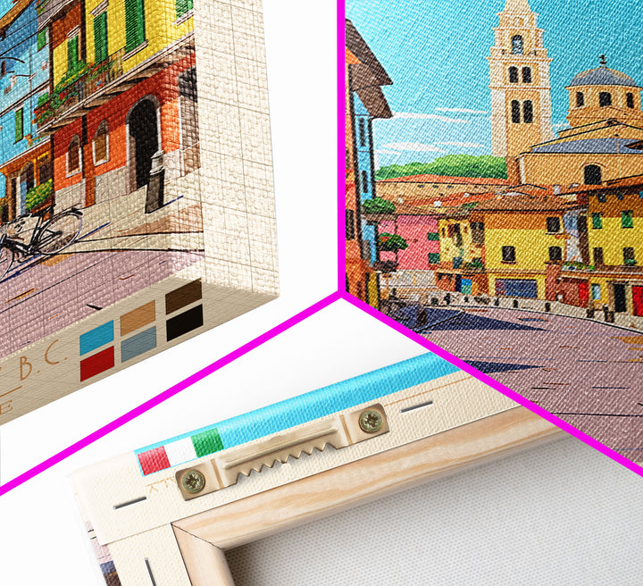 Modena Italy Travel Poster Framed Canvas Print, Vintage Style, Pop Art Home Decor, Scenic Wall Art, Bedroom Decoration, Office Gift