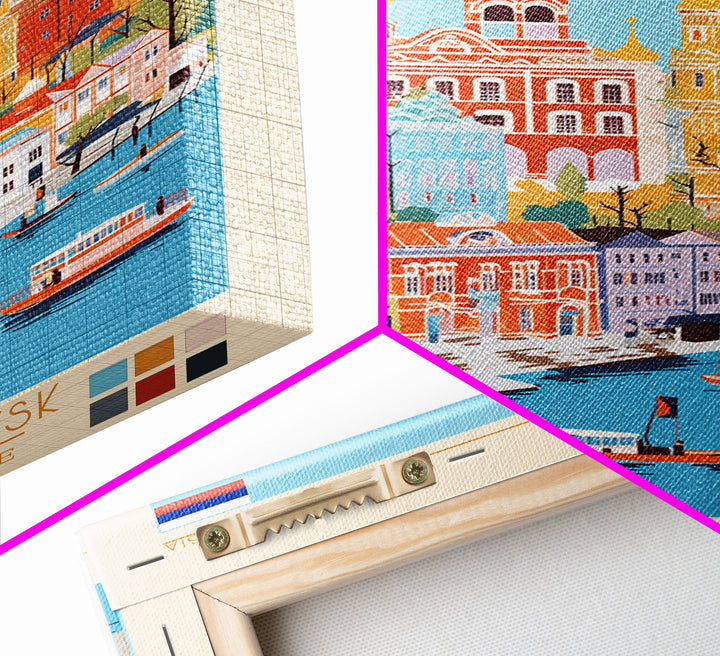 Oryol Russia Travel Poster Framed Canvas Print, Vintage Style, Pop Art Home Decor, Scenic Wall Art, Bedroom Decoration, Office Gift