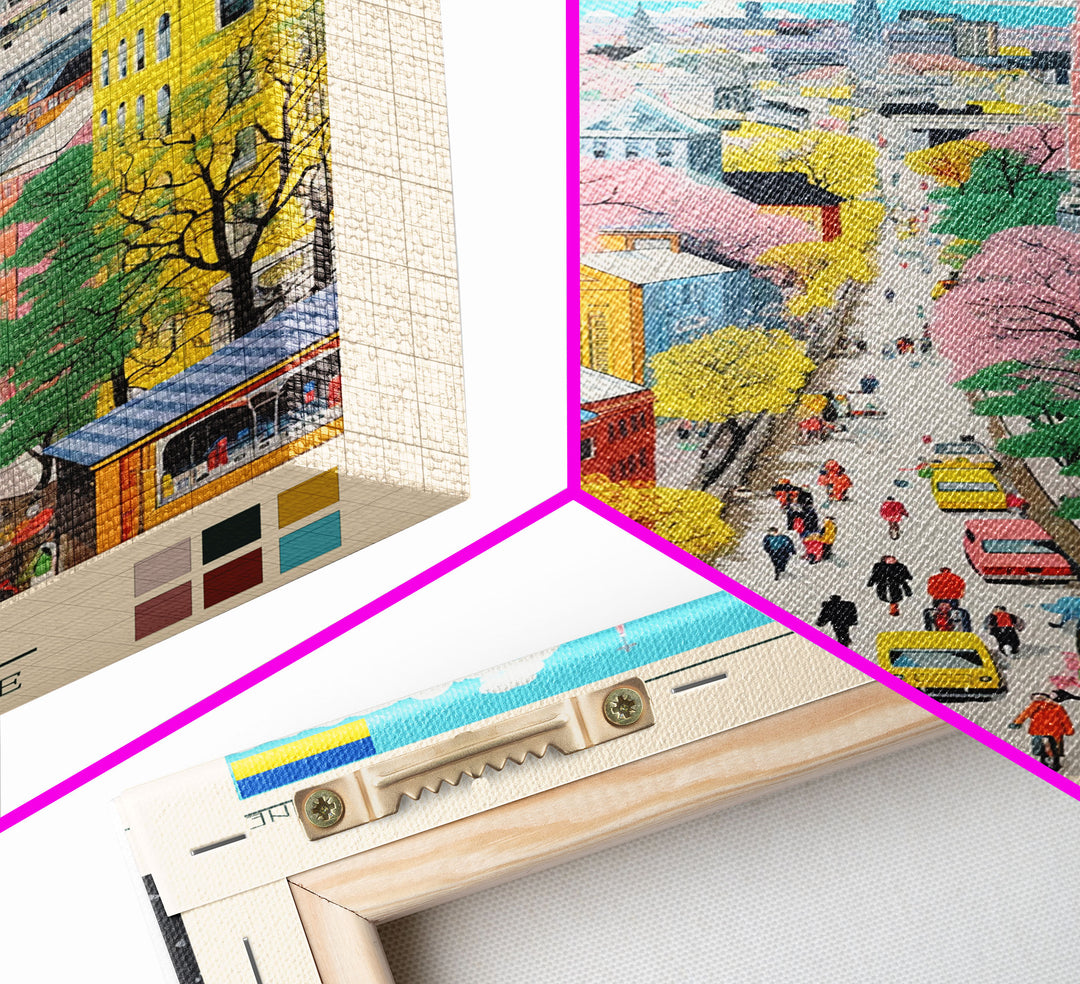 Poltava Ukraine Travel Poster Framed Canvas Print, Midcentury Modern Art, Pop Art Wall Decor, Scenic Living Room Art, Bedroom Gift