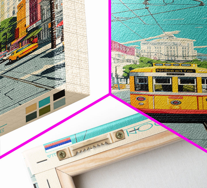 Rostov-on-Don Russia Travel Poster Framed Canvas Print, Midcentury Modern Art, Pop Art Wall Decor, Scenic Wall Art, Living Room Decoration, Office Art