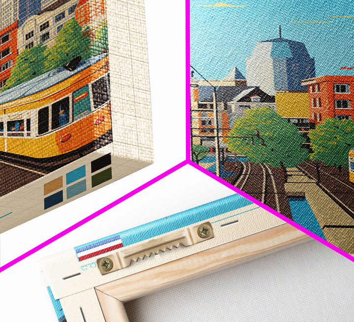 Rotterdam Netherlands Travel Poster Framed Canvas Print, Midcentury Modern Art, Pop Art Wall Decor, Home Decor, Vacation Gift, Bedroom Art