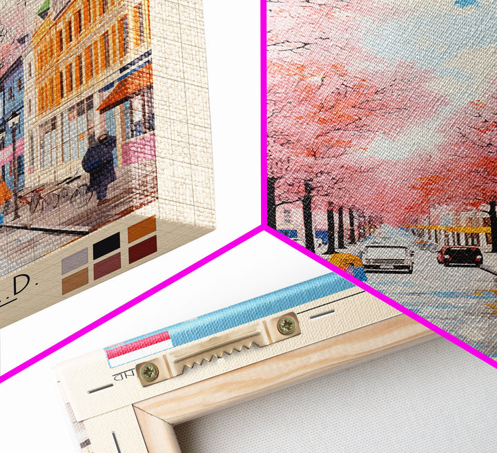 Rzeszów Poland Travel Poster Framed Canvas Print, Midcentury Modern Art, Pop Art Wall Decor, Living Room Art, Bedroom Decoration