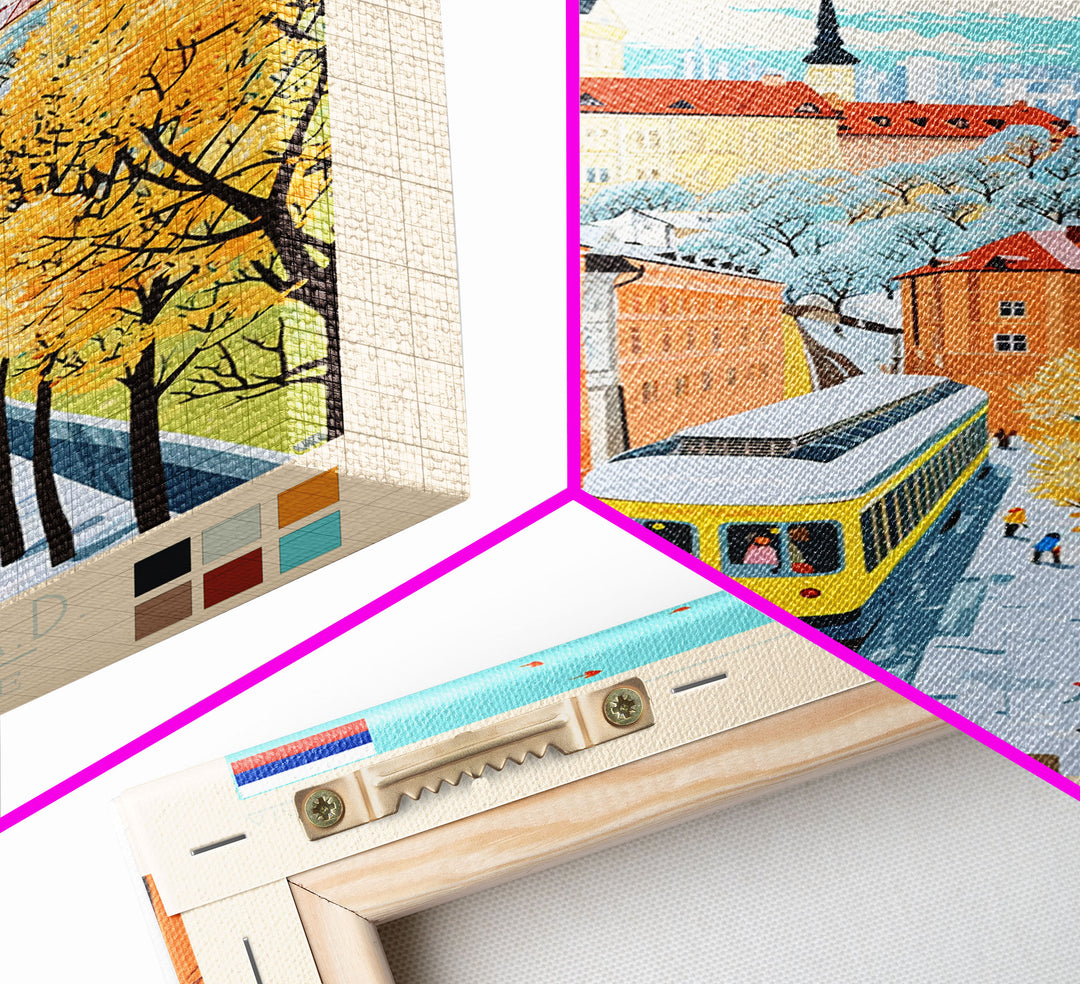 Smolensk Russia Travel Poster Framed Canvas Print, Midcentury Modern Art, Pop Art Wall Decor, Home Decor, Office Art