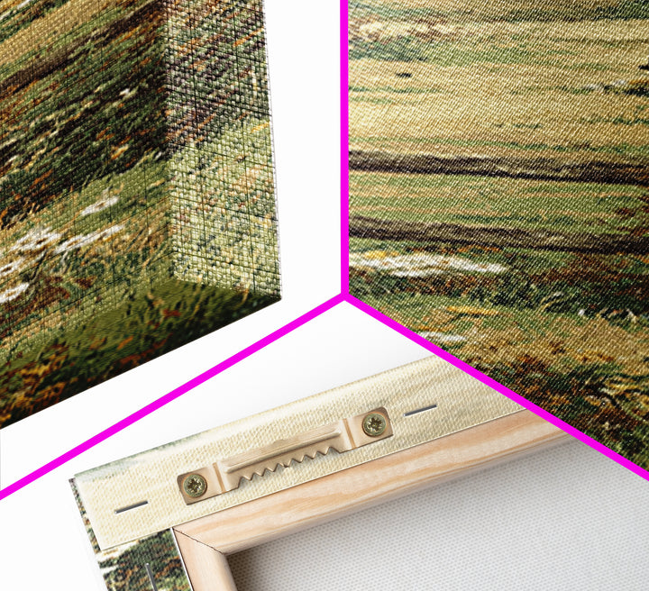 Country Landscape with Fence and Rolling Hills Canvas Print, Farmhouse Art, Floral Wall Art, Farmhouse Decor, Fine Art, Harvest, FAR-1x3-26