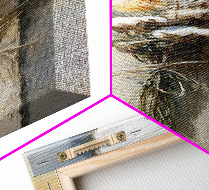 Wheat Bundle Tied Framed Canvas Print, Farmhouse Art, Landscape Art, Farmhouse Decor, Fine Art, Harvest, Textured Painting, FAR-1x3-70