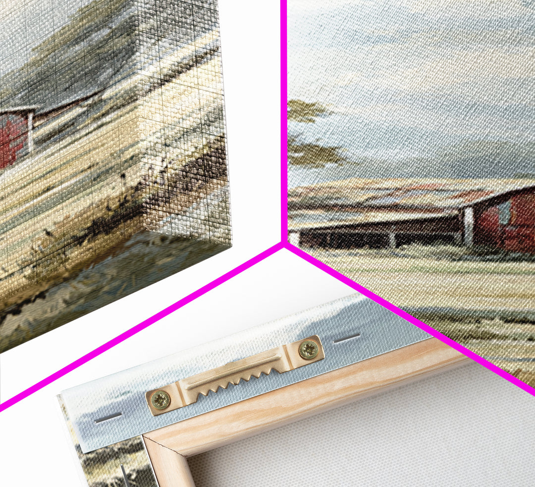 Rustic Barn in Golden Field Light Canvas Print, Farmhouse Art, Luxury Decor, Farmhouse Decor, Fine Art, Harvest, Art Prints, FAR-1x3-86