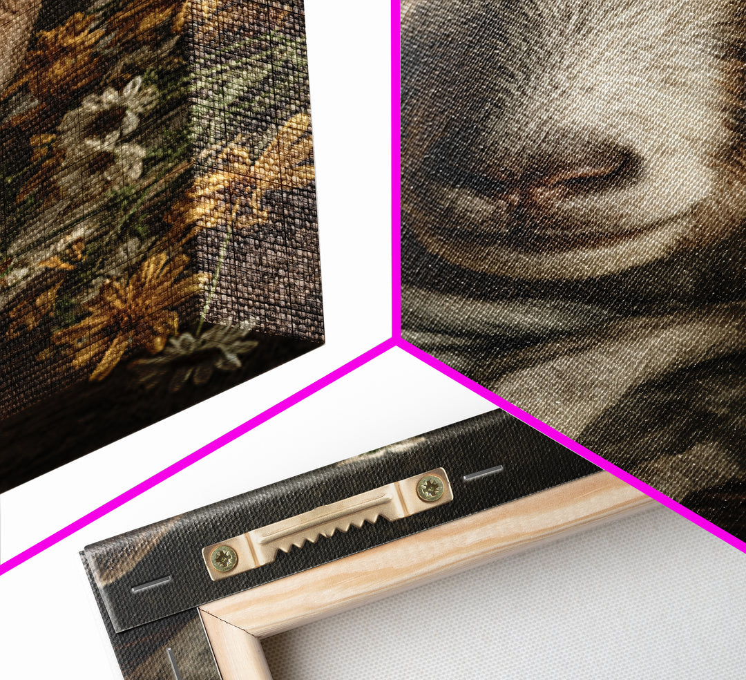 Goat Portrait with Playful Expression Framed Canvas Print, Farmhouse Art, Boho Decor, Farmhouse Decor, Fine Art, Harvest, FAR-2x3-26