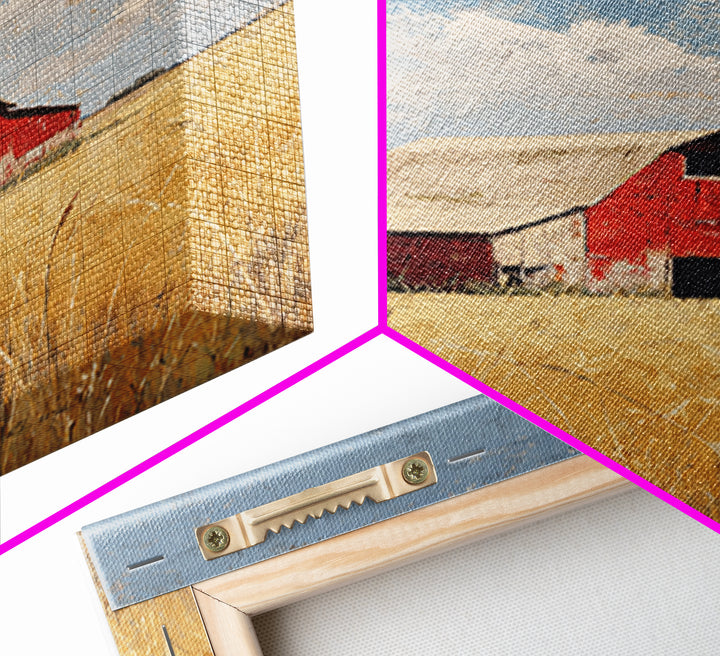 Rustic Barn in Golden Field Light Framed Canvas Print, Farmhouse Art, Contemporary Art, Farmhouse Decor, Fine Art, Harvest, FAR-2x3-34