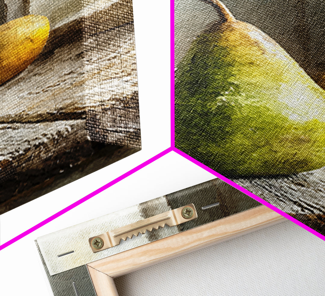 Rustic Pear Still Life on Plank Wood Framed Canvas Print, Farmhouse Art, Room Decor, Farmhouse Decor, Oil Painting, Harvest, FAR-2x3-51