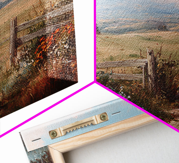 Country Landscape with Fence and Rolling Hills Canvas Print, Farmhouse Art, Farmhouse Decor, Fine Art, Harvest, Gallery Wall, FAR-3x2-66