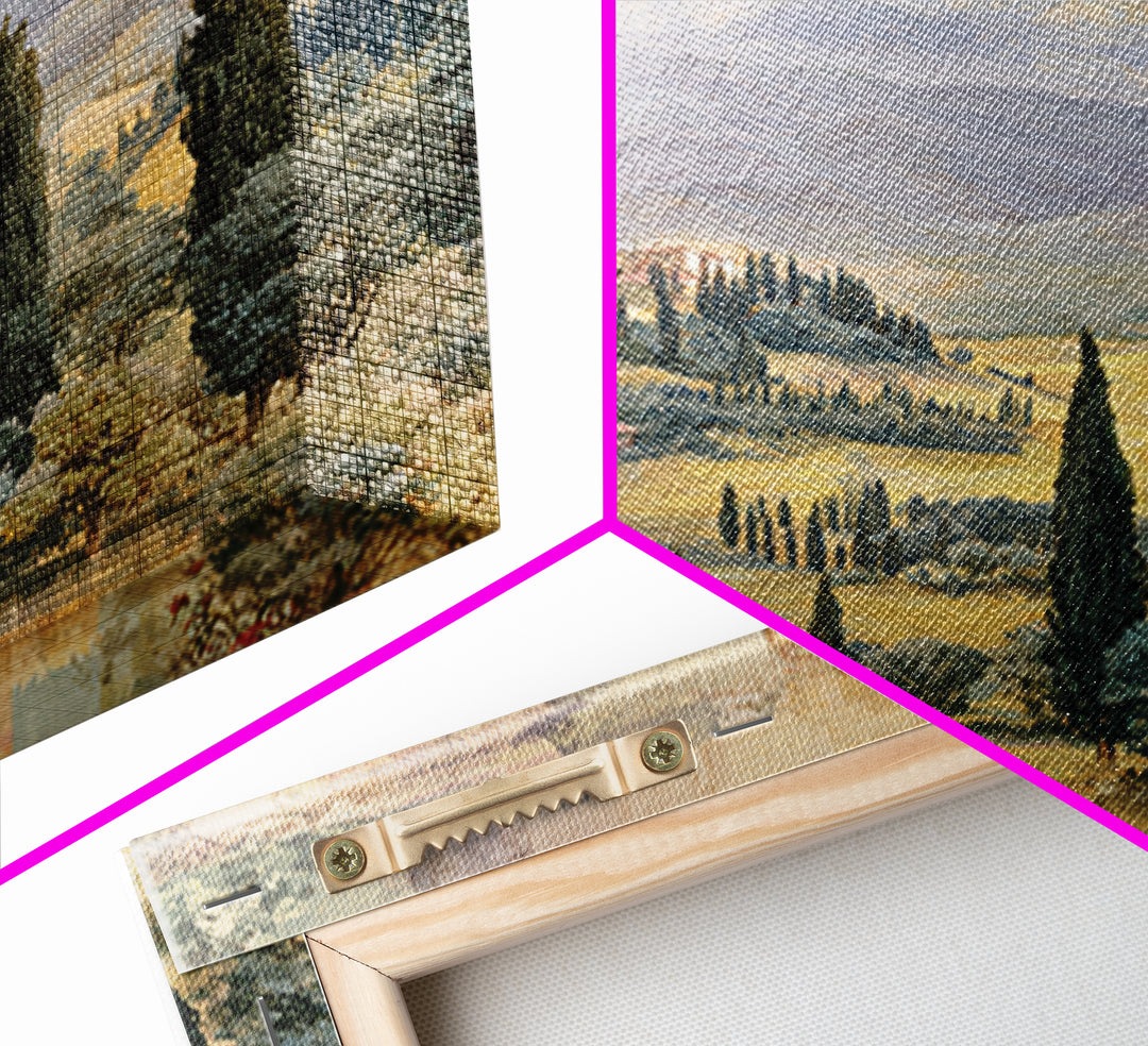 Country Lane Lined Canvas Print, French Country Art, Farmhouse Decor, Abstract Art, Country, Coastal Wall Art, FCA-1x1-23