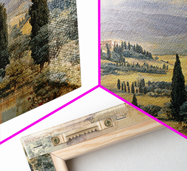 Country Lane Lined Canvas Print, French Country Art, Farmhouse Decor, Abstract Art, Country, Coastal Wall Art, FCA-1x1-23