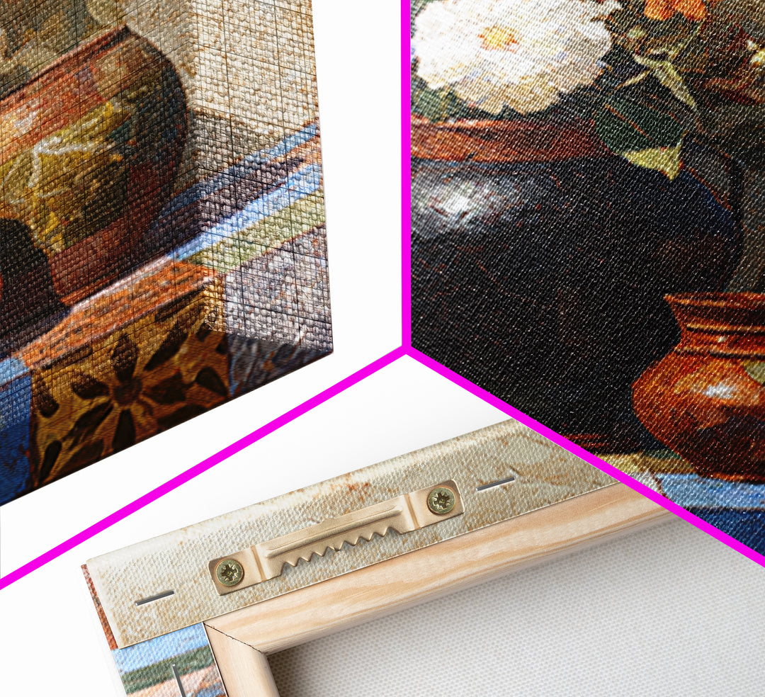 Antique Copper Pot and Flowers Still Life Canvas Print, French Country Art, French Country Decor, Farmhouse Decor, Country, FCA-1x1-24
