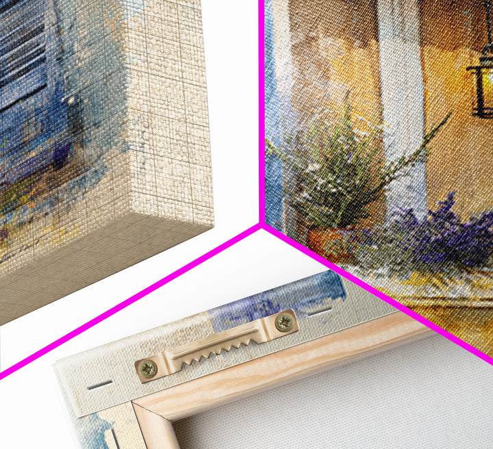 Weathered Window with Blue Shutters Canvas Print, French Country Art, Botanical Wall Art, Farmhouse Decor, Watercolor Art, FCA-1x1-45