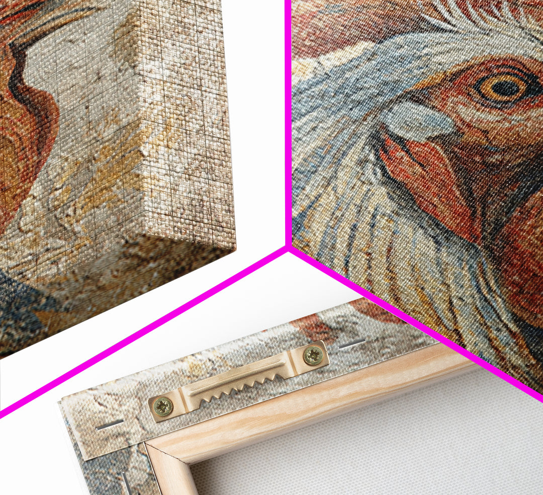 Rooster Portrait in Rustic French Palette Canvas Print, French Country Art, Botanical Prints, Farmhouse Decor, Country, FCA-1x1-50