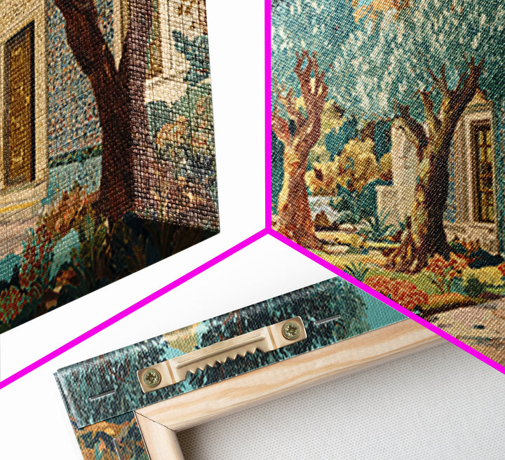 Sunlit Provence Olive Grove Framed Canvas Print, French Country Art, Neutral Decor, Farmhouse Decor, Fine Art, Country, FCA-2x1-1