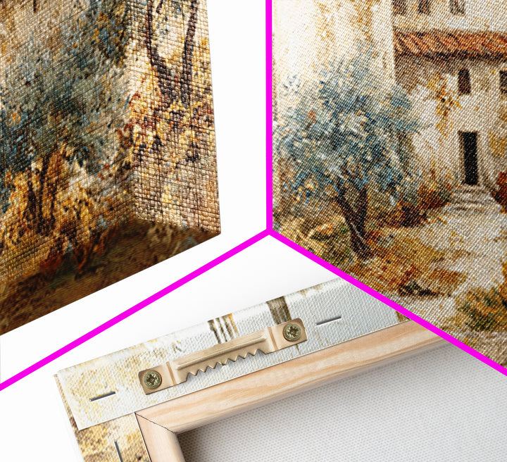 Sunlit Provence Olive Grove Framed Canvas Print, French Country Art, Neutral Decor, Farmhouse Decor, Fine Art, Country, FCA-2x1-25