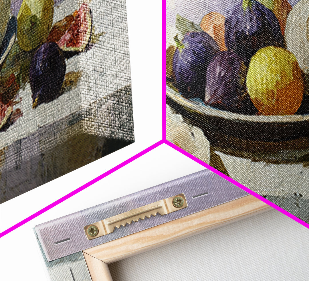 Figs on Ceramic Plate Canvas Print, French Country Art, Minimalist Decor, Farmhouse Decor, Abstract Art, Country, FCA-2x1-36
