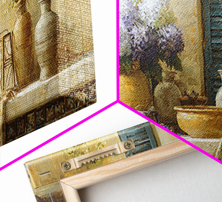 Soft Hydrangeas Beside Antique Shutters Canvas Print, French Country Art, Digital Prints, Farmhouse Decor, Fine Art, Country, FCA-2x1-52