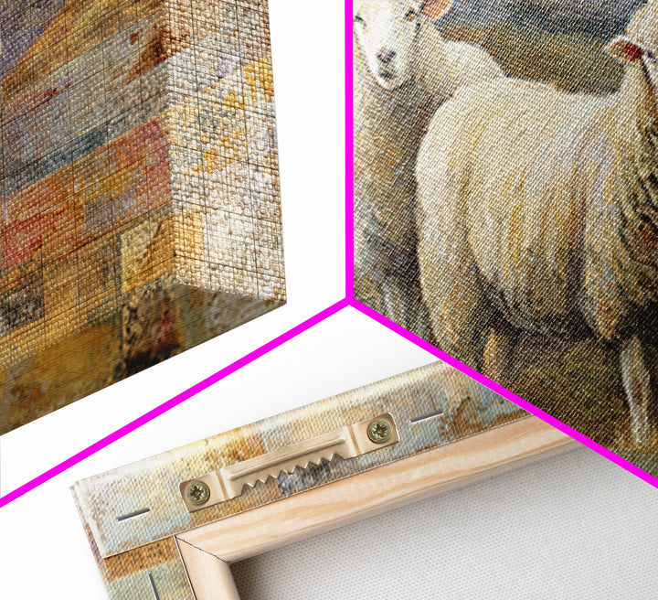 Pastoral Sheep in Rolling Countryside Canvas Print, French Country Art, Statement Artwork, Farmhouse Decor, Fine Art, Country, FCA-2x1-58