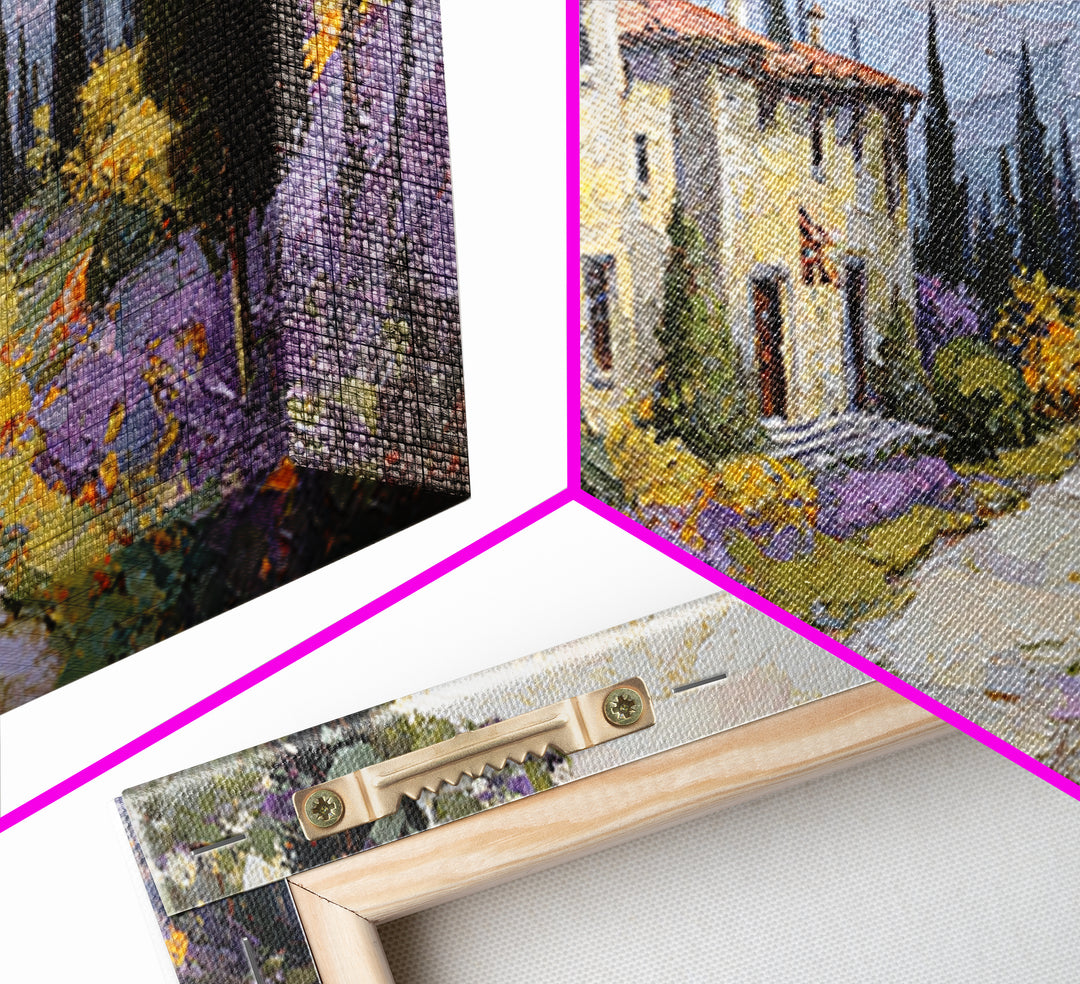Country Lane Lined Framed Canvas Print, French Country Art, Eclectic Wall Art, Farmhouse Decor, Fine Art, Country, Modern Decor, FCA-2x1-67