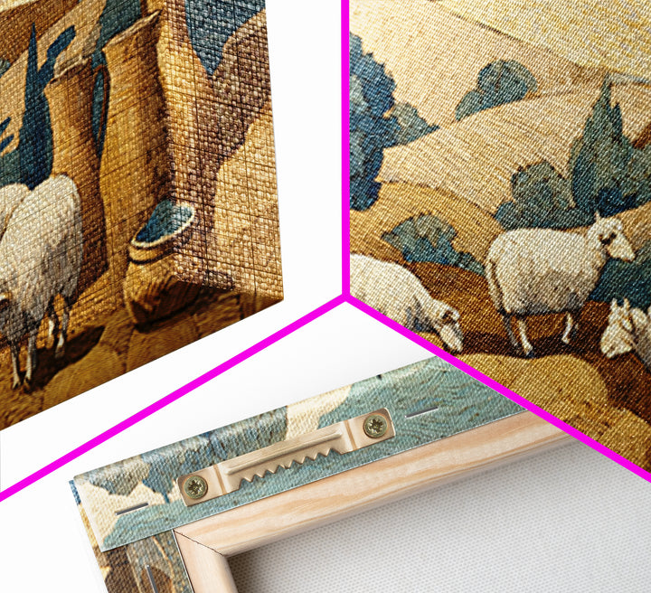 Pastoral Sheep in Rolling Countryside Canvas Print, French Country Art, Statement Artwork, Farmhouse Decor, Fine Art, Country, FCA-2x1-82