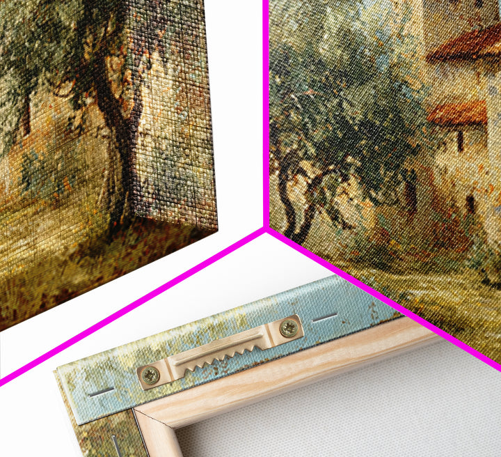 Sunlit Provence Olive Grove Framed Canvas Print, French Country Art, Contemporary Art, Farmhouse Decor, Fine Art, Country, FCA-2x1-97