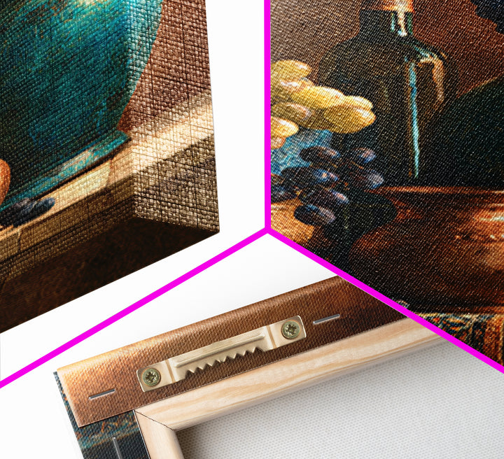 Grapes and Wine Still Life Framed Canvas Print, French Country Art, Modern Decor, Farmhouse Decor, Abstract Art, Country, FCA-2x3-17