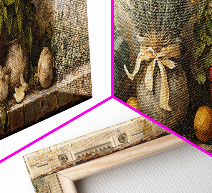 Farmhouse Kitchen Herbs Tied Framed Canvas Print, French Country Art, Digital Wall Art, Farmhouse Decor, Fine Art, Country, FCA-3x1-53